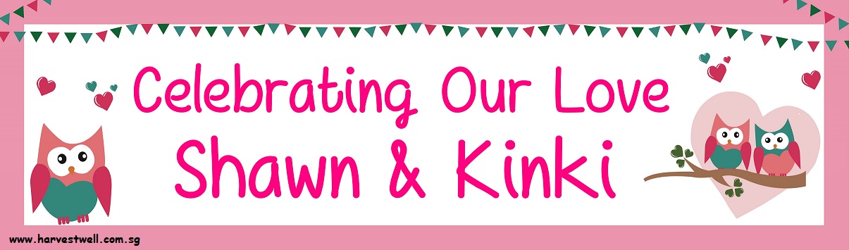 Wedding Lovely Owl Customized Banner Singapore